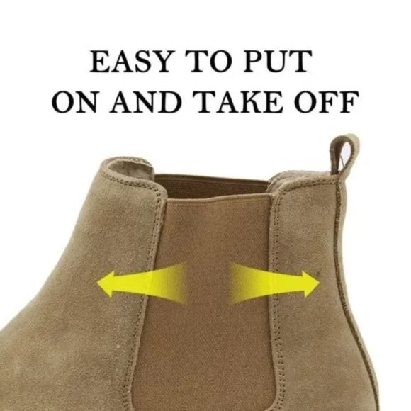 New Men's Slip-on Suede Boots - Camel - Picture 6 of 8